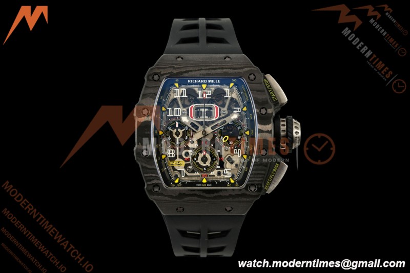 Richard Mille - RM11-03 Annual Calendar Flyback Chrono Black Carbon NTPT/RU Skeleton ABMF RMAC3 | 리샤르 밀 - RM11-03 애뉴얼 캘린더 플라이백 크로노 블랙 카본 NTPT/러버 스켈레톤 ABMF RMAC3