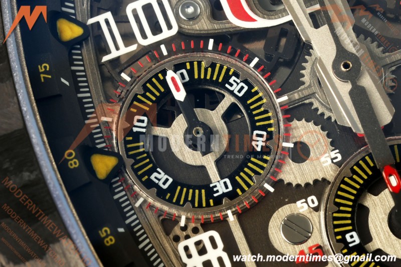 Richard Mille - RM11-03 Annual Calendar Flyback Chrono Black Carbon NTPT/RU Skeleton ABMF RMAC3 | 리샤르 밀 - RM11-03 애뉴얼 캘린더 플라이백 크로노 블랙 카본 NTPT/러버 스켈레톤 ABMF RMAC3