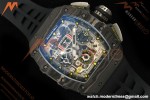 Richard Mille - RM11-03 Annual Calendar Flyback Chrono Black Carbon NTPT/RU Skeleton ABMF RMAC3 | 리샤르 밀 - RM11-03 애뉴얼 캘린더 플라이백 크로노 블랙 카본 NTPT/러버 스켈레톤 ABMF RMAC3