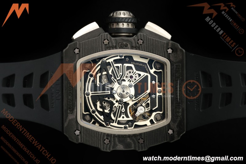 Richard Mille - RM11-03 Annual Calendar Flyback Chrono Black Carbon NTPT/RU Skeleton ABMF RMAC3 | 리샤르 밀 - RM11-03 애뉴얼 캘린더 플라이백 크로노 블랙 카본 NTPT/러버 스켈레톤 ABMF RMAC3