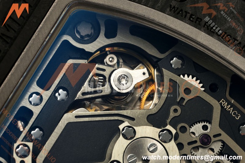 Richard Mille - RM11-03 Annual Calendar Flyback Chrono Black Carbon NTPT/RU Skeleton ABMF RMAC3 | 리샤르 밀 - RM11-03 애뉴얼 캘린더 플라이백 크로노 블랙 카본 NTPT/러버 스켈레톤 ABMF RMAC3