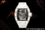 Richard Mille - RM055 Bubba Watson White CER/RU Blk/Blk Rehaut Skeleton A9F RMUL2 Free Sprung | 리차드 밀 - RM055 버바 왓슨 화이트 CER/RU, 블랙/블랙 이너베젤 스켈레톤, A9F RMUL2 프리 스프랑