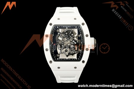 Richard Mille - RM055 Bubba Watson White CER/RU Blk/Blk Rehaut Skeleton A9F RMUL2 Free Sprung