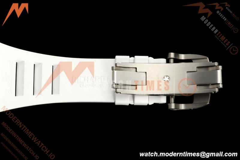 Richard Mille - RM055 Bubba Watson White CER/RU Blk/Blk Rehaut Skeleton A9F RMUL2 Free Sprung | 리차드 밀 - RM055 버바 왓슨 화이트 CER/RU, 블랙/블랙 이너베젤 스켈레톤, A9F RMUL2 프리 스프랑