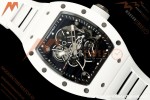Richard Mille - RM055 Bubba Watson White CER/RU Blk/Blk Rehaut Skeleton A9F RMUL2 Free Sprung | 리차드 밀 - RM055 버바 왓슨 화이트 CER/RU, 블랙/블랙 이너베젤 스켈레톤, A9F RMUL2 프리 스프랑