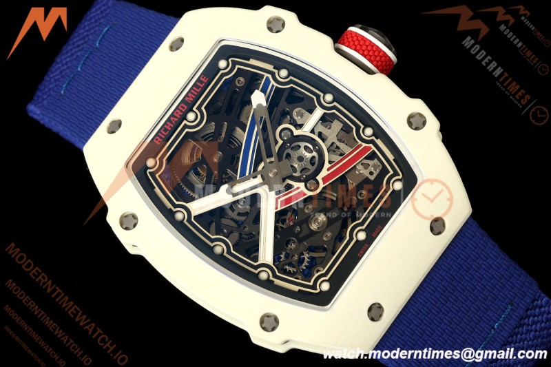 Richard Mille - RM67-02 Alexis White NTPT Blu/Red/Wht/Blk Skeleton AVF CRMA7