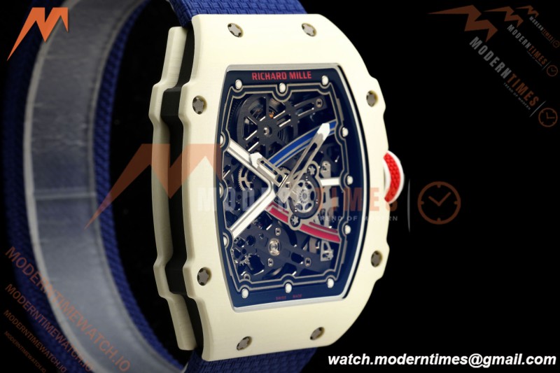 Richard Mille - RM67-02 Alexis White NTPT Blu/Red/Wht/Blk Skeleton AVF CRMA7