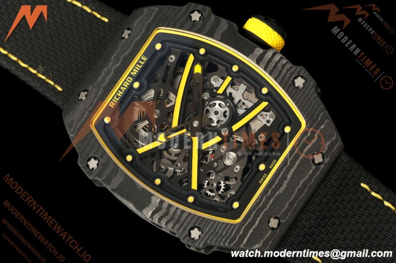 Richard Mille - RM67-02 Black NTPT Yellow/Blk Skeleton Black Strap AVF CRMA7