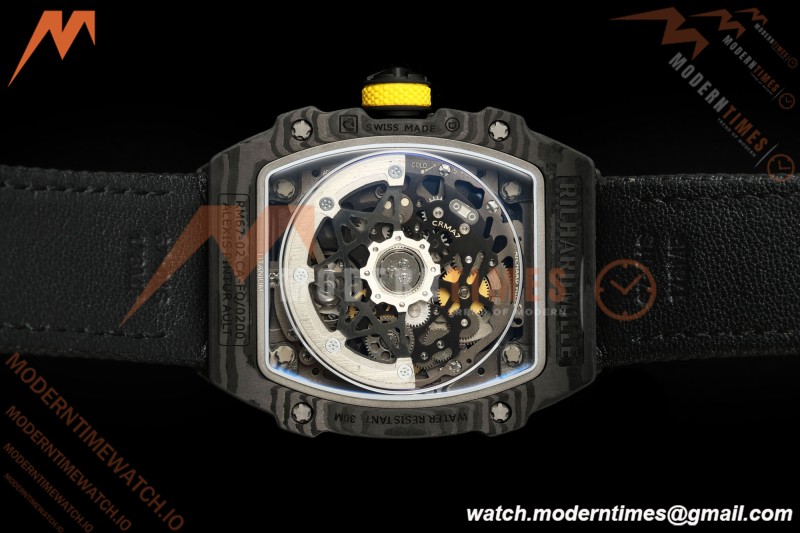 Richard Mille - RM67-02 Black NTPT Yellow/Blk Skeleton Black Strap AVF CRMA7