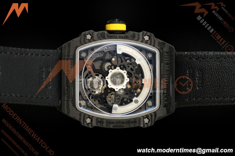 Richard Mille - RM67-02 Black NTPT Yellow/Blk Skeleton Black Strap AVF CRMA7