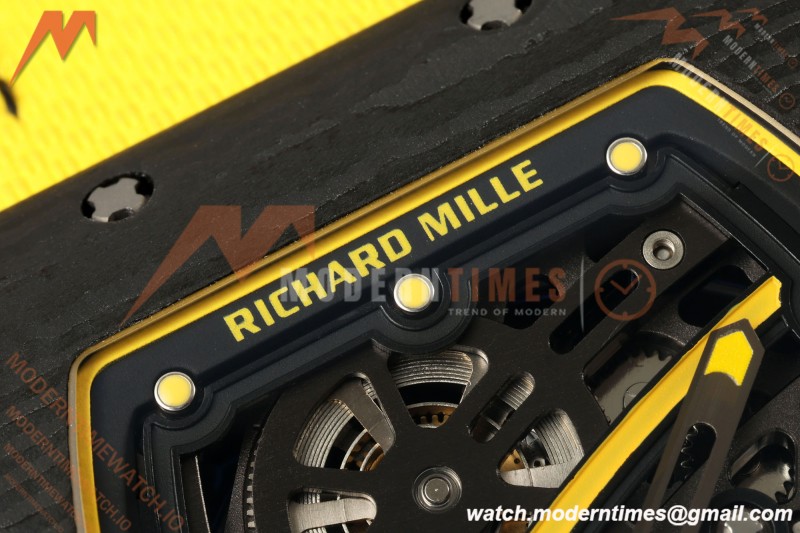 Richard Mille - RM67-02 Black NTPT Yellow/Blk Skeleton Yellow Strap AVF CRMA7