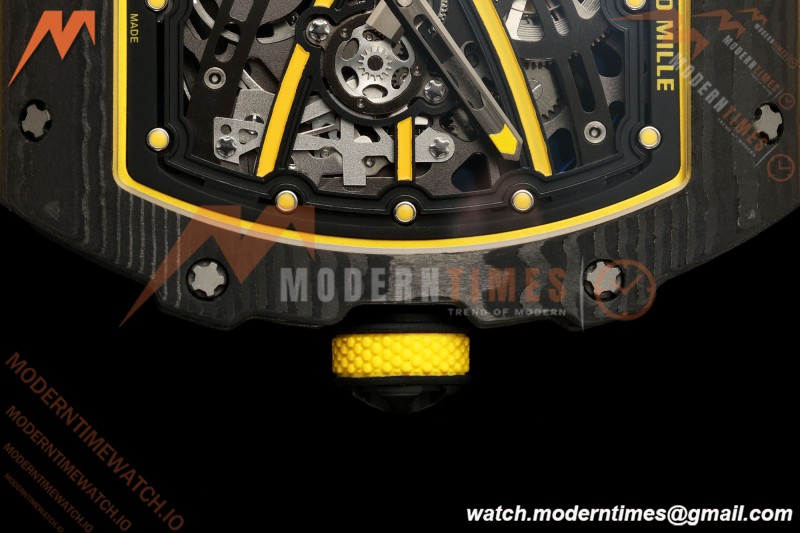 Richard Mille - RM67-02 Black NTPT Yellow/Blk Skeleton Yellow Strap AVF CRMA7