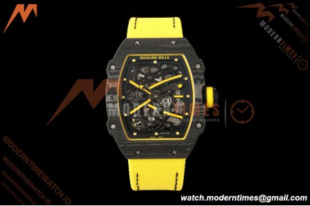 Richard Mille - RM67-02 Black NTPT Yellow/Blk Skeleton Yellow Strap AVF CRMA7