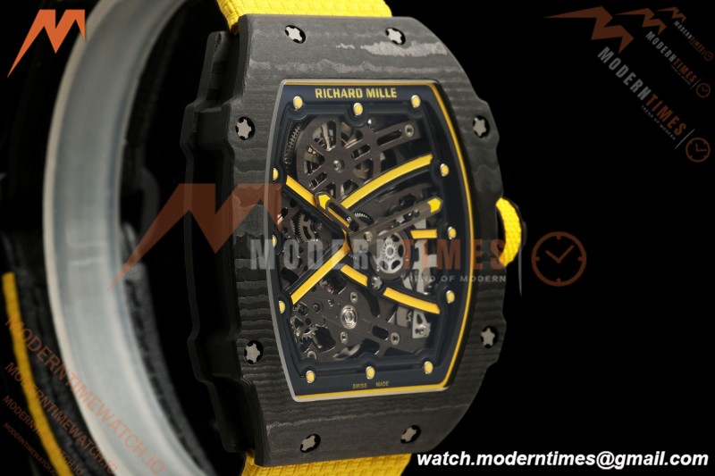 Richard Mille - RM67-02 Black NTPT Yellow/Blk Skeleton Yellow Strap AVF CRMA7