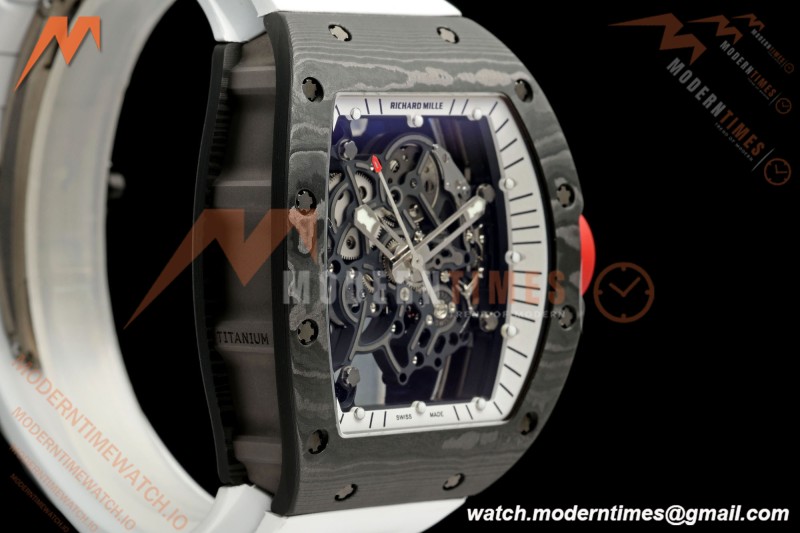 Richard Mille - RM055 Bubba Watson White Legend Black NTPT/RU Blk/Wht Rehaut Skeleton Brushed Ribs BOSS RMUL2 Free Sprung