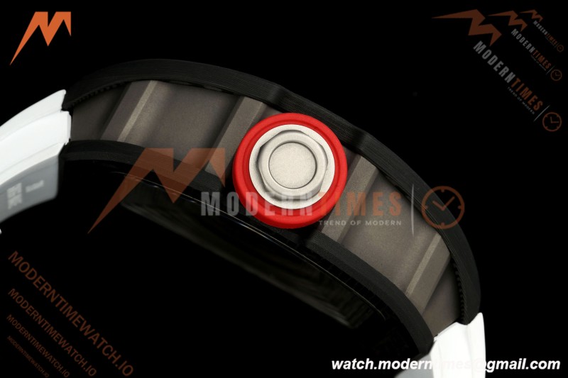 Richard Mille - RM055 Bubba Watson White Legend Black NTPT/RU Blk/Wht Rehaut Skeleton Brushed Ribs BOSS RMUL2 Free Sprung