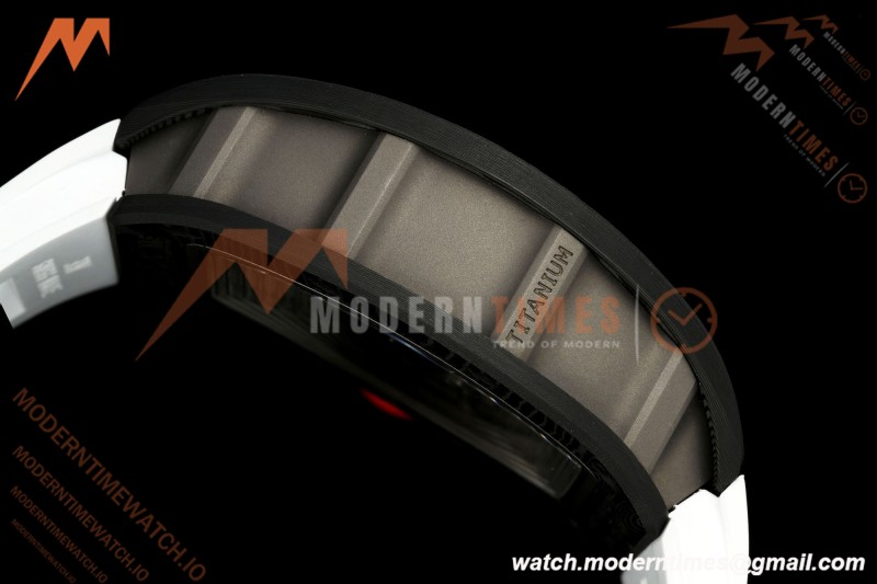 Richard Mille - RM055 Bubba Watson White Legend Black NTPT/RU Blk/Wht Rehaut Skeleton Brushed Ribs BOSS RMUL2 Free Sprung