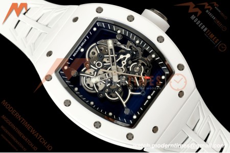 Richard Mille - RM055 Bubba Watson White CER/RU Blk/Blk Rehaut Skeleton Boss RMUL2 Free Sprung