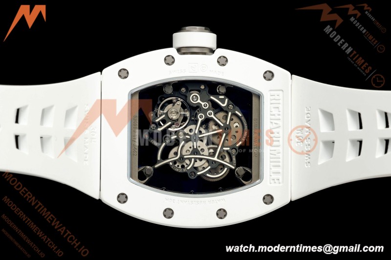 Richard Mille - RM055 Bubba Watson White CER/RU Blk/Blk Rehaut Skeleton Boss RMUL2 Free Sprung