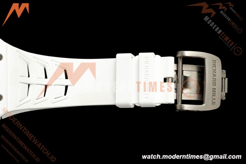Richard Mille - RM055 Bubba Watson White CER/RU Blk/Blk Rehaut Skeleton Boss RMUL2 Free Sprung