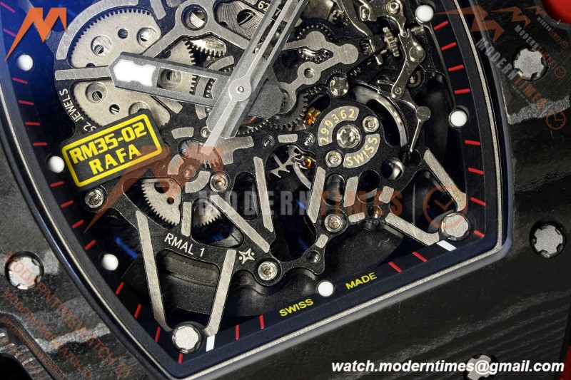 Richard Mille - RM35-02 Rafael Nadal Black NTPT/Red RU Skeleton Dial MILLEF RMUL1