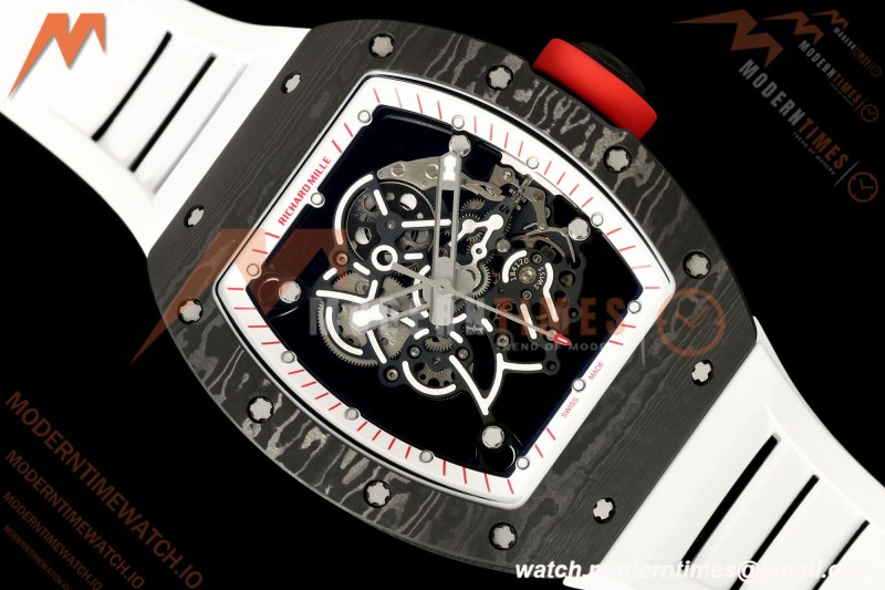 Richard Mille - RM055 Bubba Watson Black NTPT/Wht RU Wht/Red Skeleton Dial MILLEF RMUL2 Free Sprung