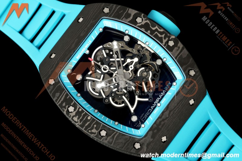 Richard Mille - RM055 Bubba Watson Black NTPT/Blue RU Skeleton Dial MILLEF RMUL2 Free Sprung
