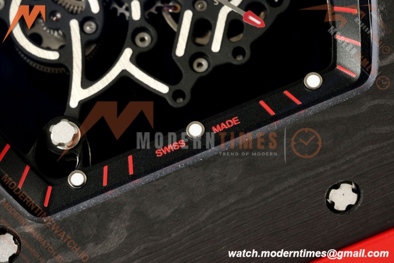 Richard Mille - RM055 Bubba Watson Black NTPT/Red RU Blk/Red Skeleton Dial MILLEF RMUL2 Free Sprung