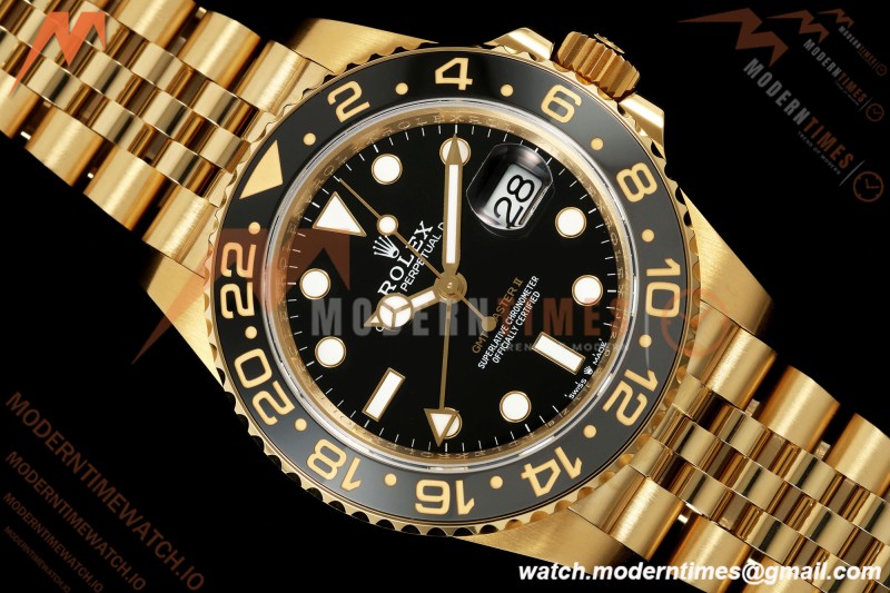 Rolex - GMT II 126718GRNR 40mm 904L Jub YG/YG Black Dial QF VR3285