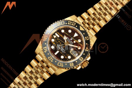 Rolex - GMT II 126718GRNR 40mm 904L Jub YG/YG Tiger Iron Dial QF VR3285 Free Sprung