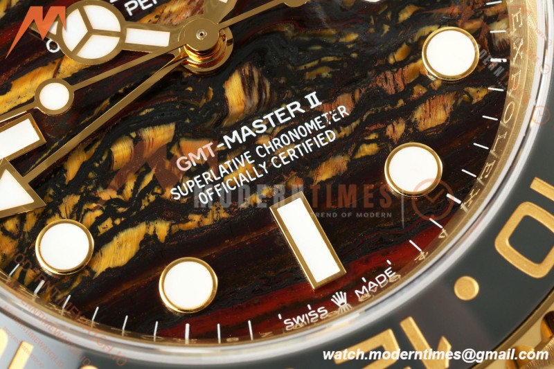 Rolex - GMT II 126718GRNR 40mm 904L Jub YG/YG Tiger Iron Dial QF VR3285 Free Sprung