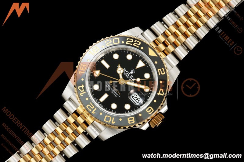 Rolex - GMT II 126713GRNR 40mm 904L Jub SS/YG Black Dial QF JH3285 Free Sprung