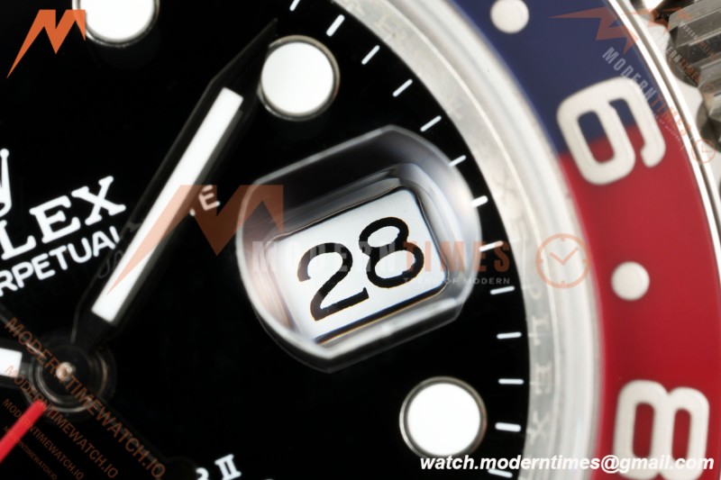 Rolex - GMT II 126710BLRO Pepsi 40mm 904L Jub SS/SS Black Dial QF JH3285 Free Sprung