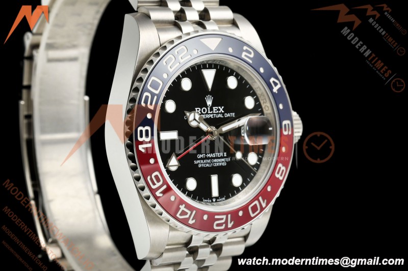 Rolex - GMT II 126710BLRO Pepsi 40mm 904L Jub SS/SS Black Dial QF JH3285 Free Sprung