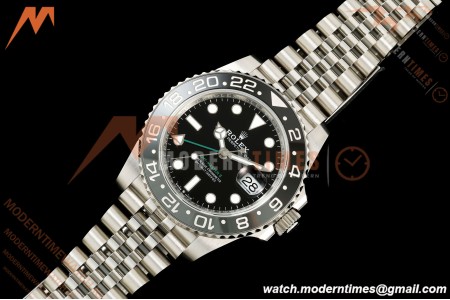 Rolex - GMT II 126710GRNR Bruce Wayne 40mm 904L Jub SS/SS Black Dial QF JH3285 Free Sprung