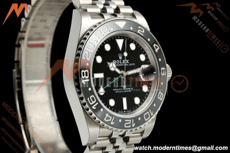 Rolex - GMT II 126710GRNR Bruce Wayne 40mm 904L Jub SS/SS Black Dial QF JH3285 Free Sprung