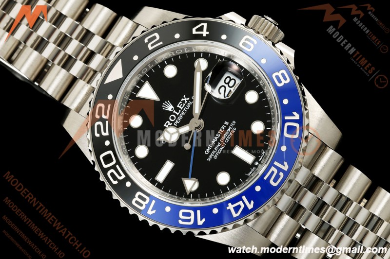 Rolex - GMT II 126710BLNR Batgirl 40mm 904L Jub SS/SS Black Dial QF JH3285 Free Sprung