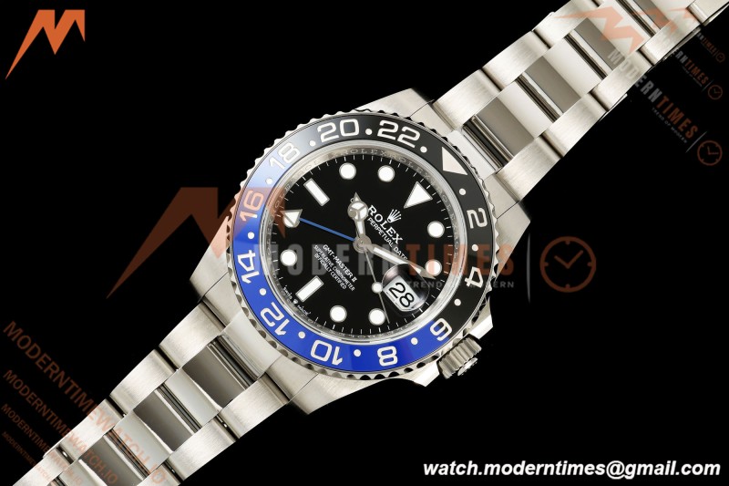 Rolex - GMT II 126710BLNR Batman 40mm 904L Oys SS/SS Black Dial QF JH3285 Free Sprung