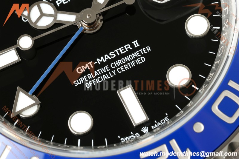 Rolex - GMT II 126710BLNR Batman 40mm 904L Oys SS/SS Black Dial QF JH3285 Free Sprung