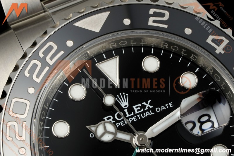 Rolex - GMT II 126710GRNR Bruce Wayne 40mm 904L Oys SS/SS Black Dial RF JH3285 Free Sprung