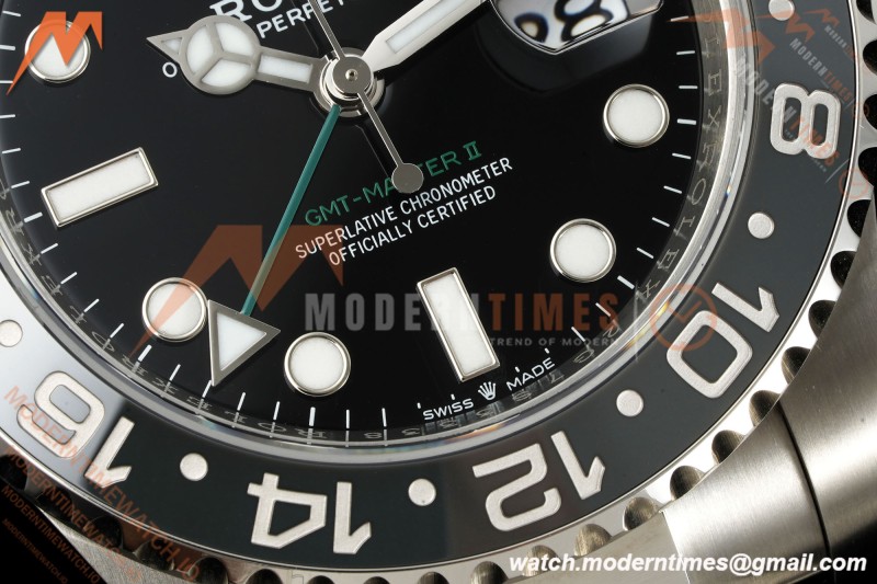Rolex - GMT II 126710GRNR Bruce Wayne 40mm 904L Oys SS/SS Black Dial RF JH3285 Free Sprung