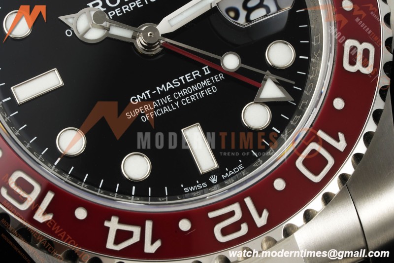 Rolex - GMT II 126710BLRO Pepsi 40mm 904L Oys SS/SS Black Dial RF JH3285 Free Sprung