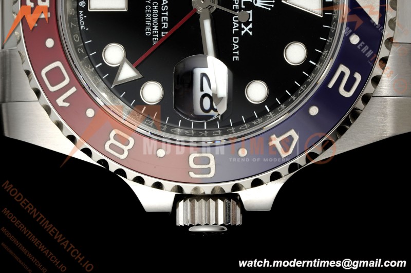 Rolex - GMT II 126710BLRO Pepsi 40mm 904L Oys SS/SS Black Dial RF JH3285 Free Sprung