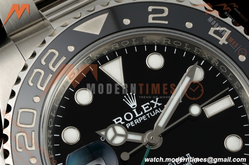 Rolex - GMT II 126720VTNR LHD 40mm 904L Oys SS/SS Black Dial RF JH3285 Free Sprung