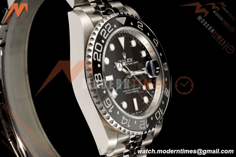 Rolex - GMT II 126710GRNR Bruce Wayne 40mm 904L Jub SS/SS Black Dial RF JH3285 Free Sprung