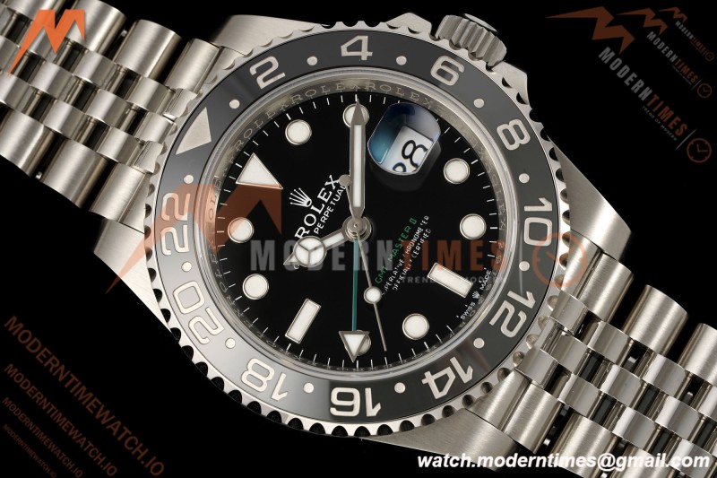 Rolex - GMT II 126710GRNR Bruce Wayne 40mm 904L Jub SS/SS Black Dial RF JH3285 Free Sprung