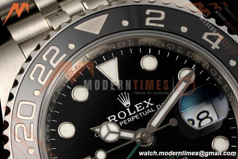 Rolex - GMT II 126710GRNR Bruce Wayne 40mm 904L Jub SS/SS Black Dial RF JH3285 Free Sprung