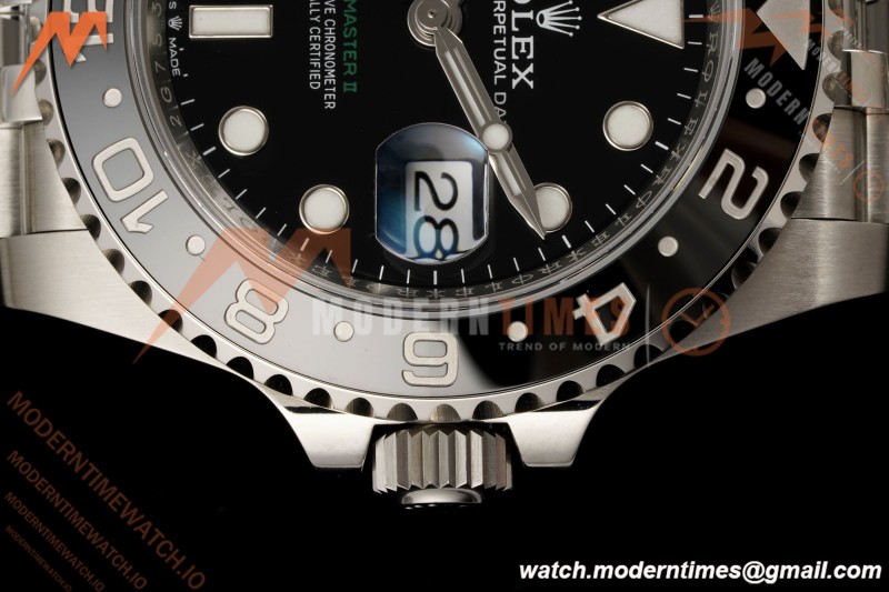 Rolex - GMT II 126710GRNR Bruce Wayne 40mm 904L Jub SS/SS Black Dial RF JH3285 Free Sprung
