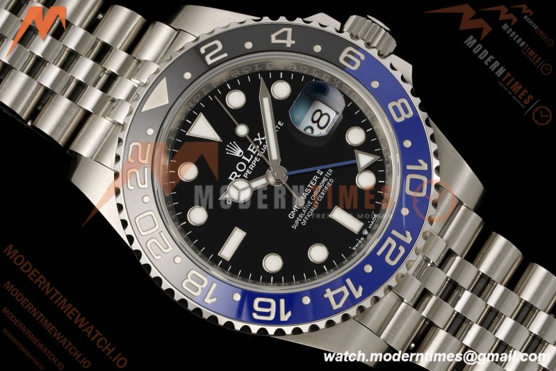 Rolex - GMT II 126710BLNR Batgirl 40mm 904L Jub SS/SS Black Dial RF JH3285 Free Sprung