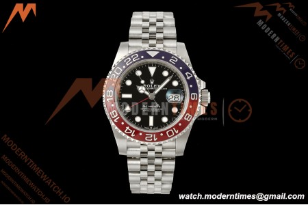 Rolex - GMT II 126710BLRO Pepsi 40mm 904L Jub SS/SS Black Dial RF JH3285 Free Sprung